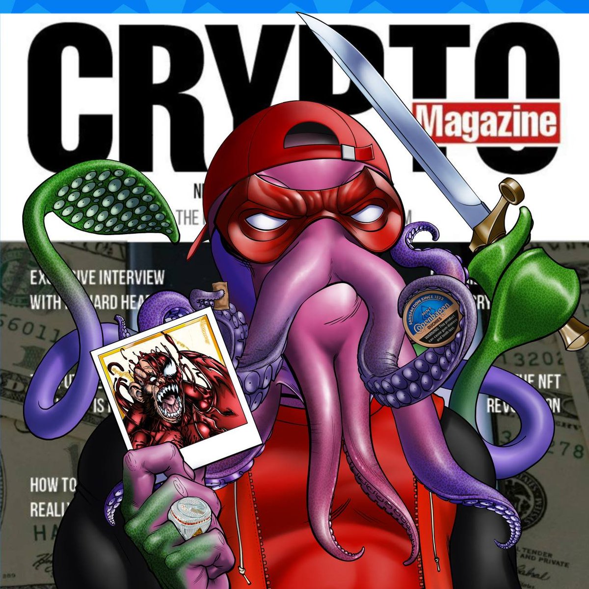CryptoMex10's tweet photo. @MikeSMillerArt Let's go #SquidGrow killer art @MikeSMillerArt #FunkyMonkeyFratHouse #NFT
#GenesisCustom https://t.co/NFa3LqvVWi