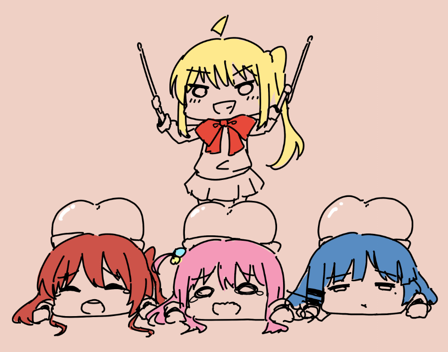 後藤ひとり ,伊地知虹夏 「尻奏バンドです 」|かのかのこのイラスト
