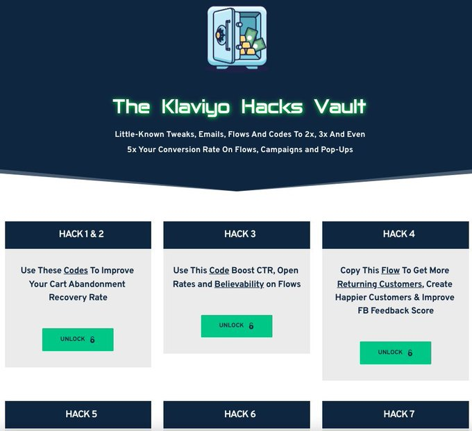 EmailEngineers's tweet image. Brand Owners: 

Want to know hidden Klaviyo codes and tweaks to increase your sales in flows, campaigns and pop-ups?

Today I'm sharing access to the Klaviyo Hacks Vault.

Like and comment "Vault" to get in.

Must be following so I can DM you.

Use with caution.