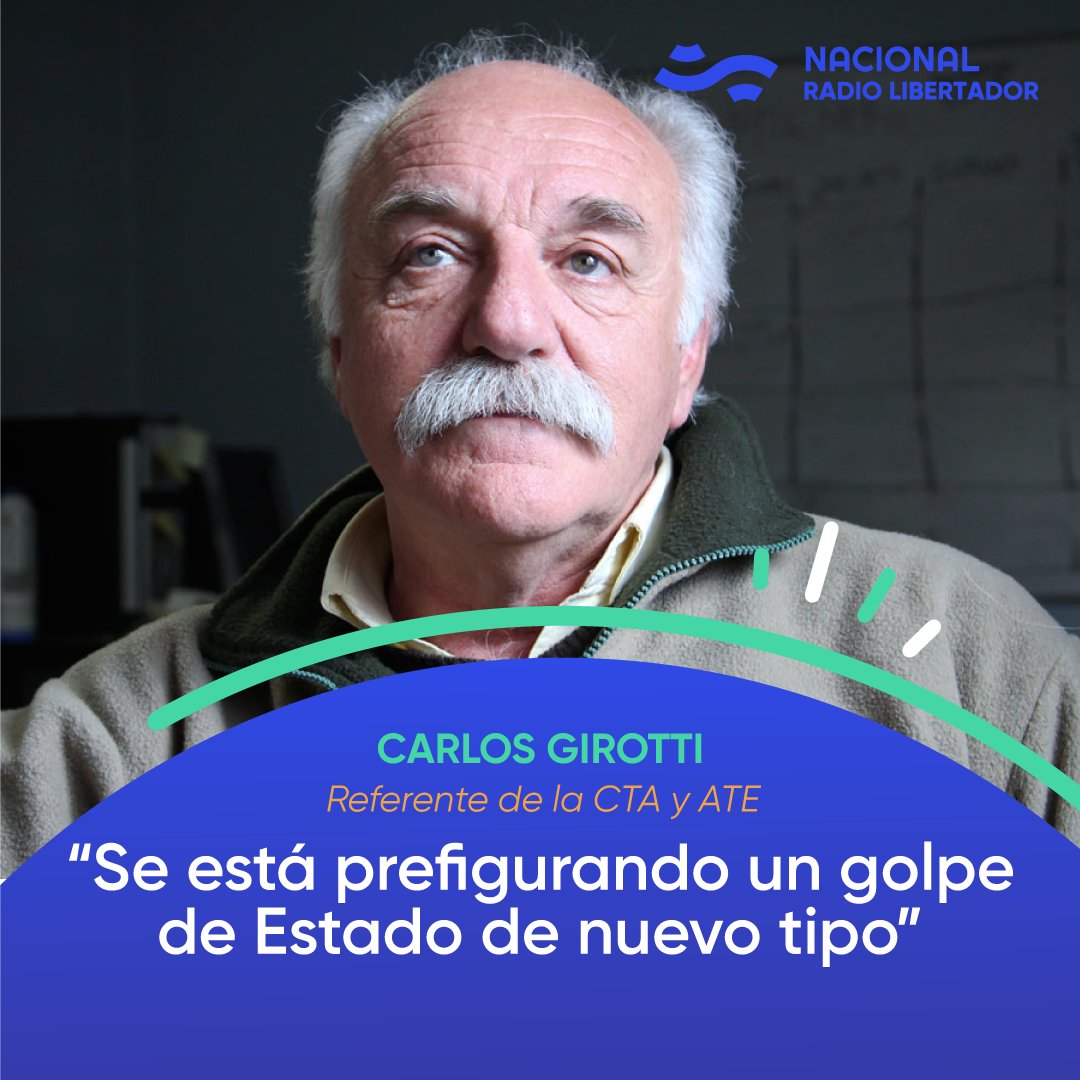 #MuchasGracias| “Se está prefigurando un golpe de Estado de nuevo tipo”
Carlos Girotti, referente de la CTA y ATE en diálogo a propósito del discurso de la vicepresidenta Cristina Fernández sobre el fallo de la Corte Suprema por coparticipación.
<a href="/CTAok/">CTA-T</a> 
📲radionacional.com.ar/se-esta-prefig…