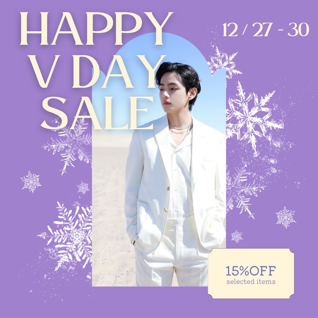 crystalsnow7s's tweet photo. 🎂Vのお誕生日をお祝いしてセール開催中🛍 💜15%OFF 💜12/27(火)～12/30(日)
#bts #btsarmy #bts好きな人と繋がりたい #btsmerch #btscollection #btssmallbusiness #btsfanmade #防弾少年団 #armyと繋がりたい #大人army #happyvday #happytehyungday #センイル企画 #テテセンイル #vday2022 https://t.co/svUIiLs7vO