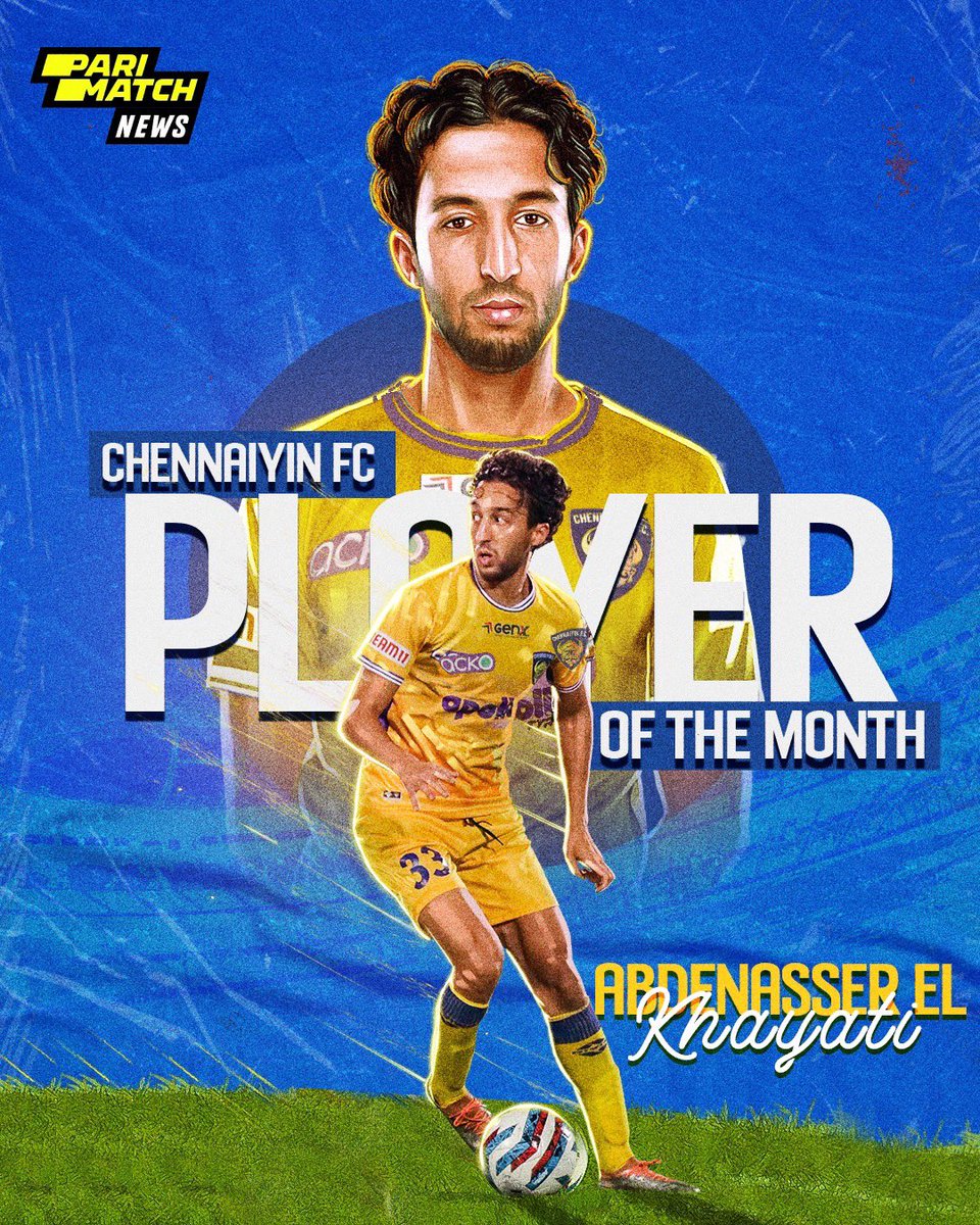 2️⃣0️⃣0️⃣ minutes ⏱️
3️⃣ goals ⚽
3️⃣ assists 👟

<a href="/elkhayati10/">abdenasser el khayati</a> takes the <a href="/ParimatchN/">Parimatch News</a> player of the month award yet again 🔥

#AllInForChennaiyin