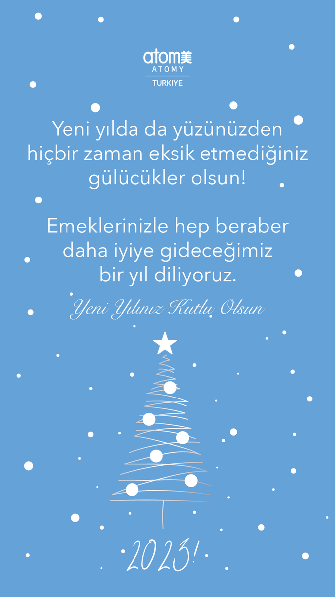 AtomyTurkey's tweet photo. Tüm Atomianların yeni yılını kutlarız!💙👏☺️ https://t.co/lRFAGfJDdb