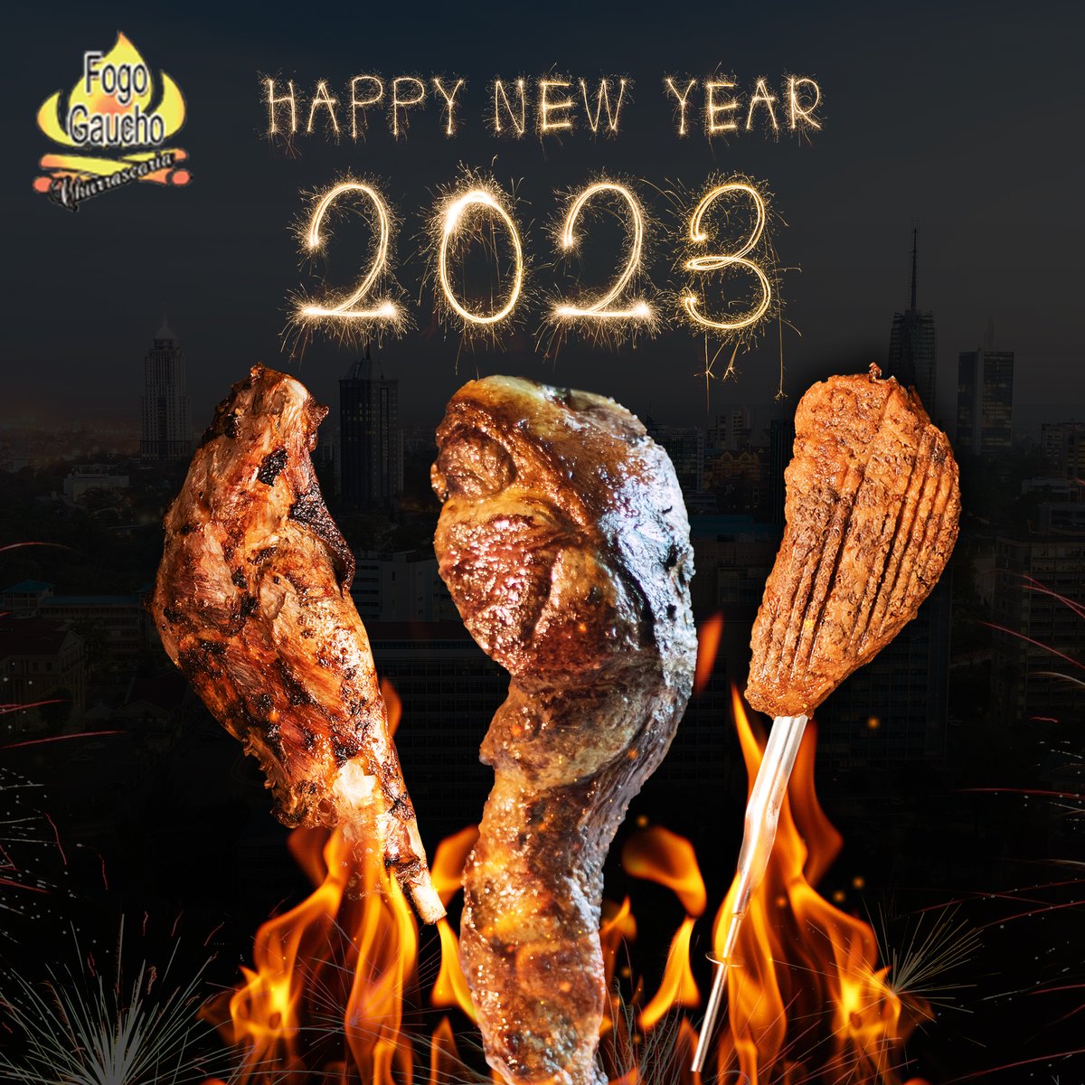 FogoGaucho's tweet photo. Hello 2023! Wishing you a happy new year full of blessings and success!
#DineWithPride #BrazilianSteakHouse #AllYouCanEat #FineDining #Meat https://t.co/zjRiu2Tq1I