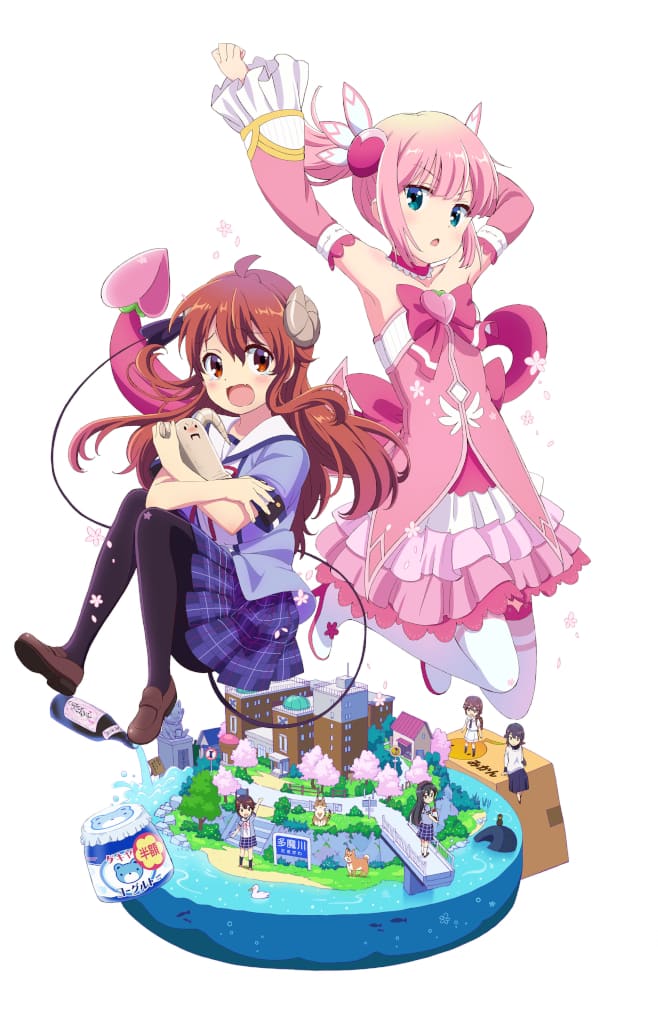 千代田桃 ,吉田優子 「#私にとっての神アニメ まちカドまぞくフレプリはいまさら言うまでもないんだけど、」|まぼろしねこ🐾イース様アンソロ春レイフレのイラスト