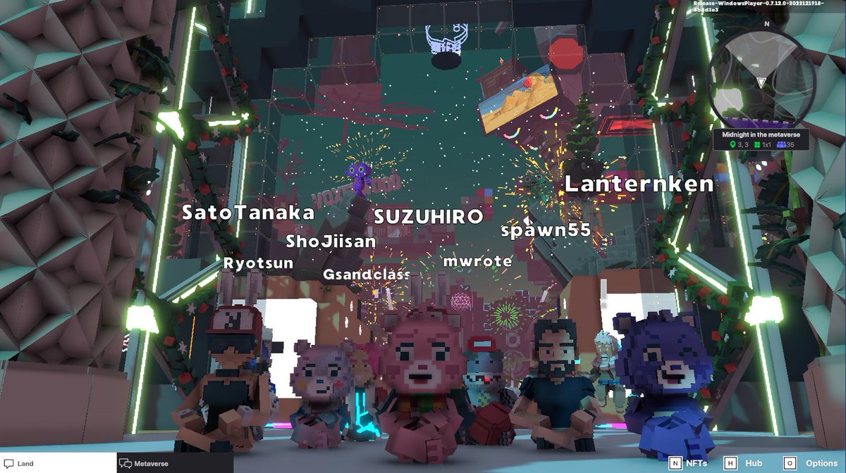 k97_jul's tweet photo. @TheSandboxGame @steveaoki @TheOfficialA7X @suecothechild @ParisHilton @deadmau5 @blond_ish Celebrating the end of the year in @TheSandboxGame Metaverse! ✨🎇 https://t.co/C8jdR3cZoG