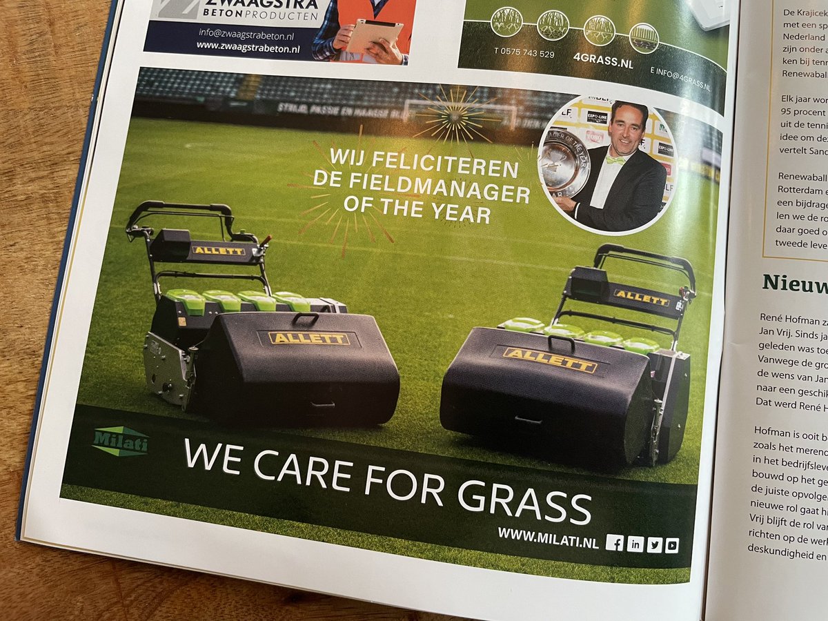 Deze week weer mooi leesvoer <a href="/fieldmanagement/">Fieldmanager</a> <a href="/bladgreenkeeper/">Greenkeeper</a> #FieldmanageroftheYear #GreenkeeperoftheYear #FoleyCompany #Allett #swozi #greenfluencer