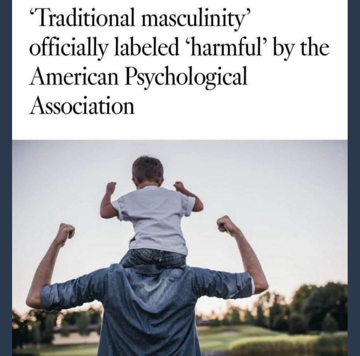 Traditional masculinity is safety, it’s peace, it’s strength and it’s kindness. The attack on men is evil and deliberate. Anyone promoting this garbage is an agent of the establishment with sinister intentions. 

Make Men Masculine Again.