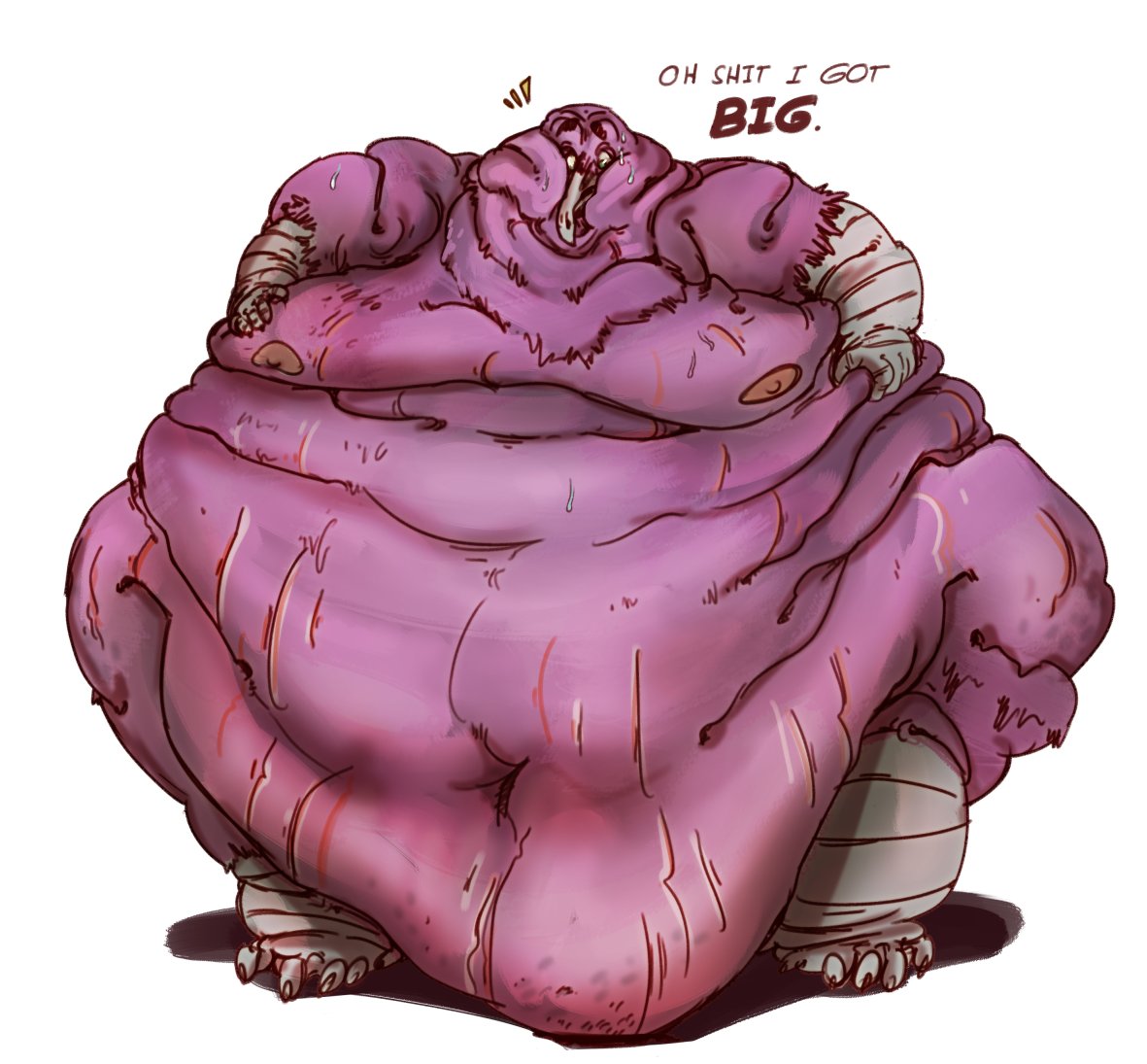 indigochub's tweet photo. tfw you realize your stomach is touching the floor.. oopsies. https://t.co/obyX4rdZqH