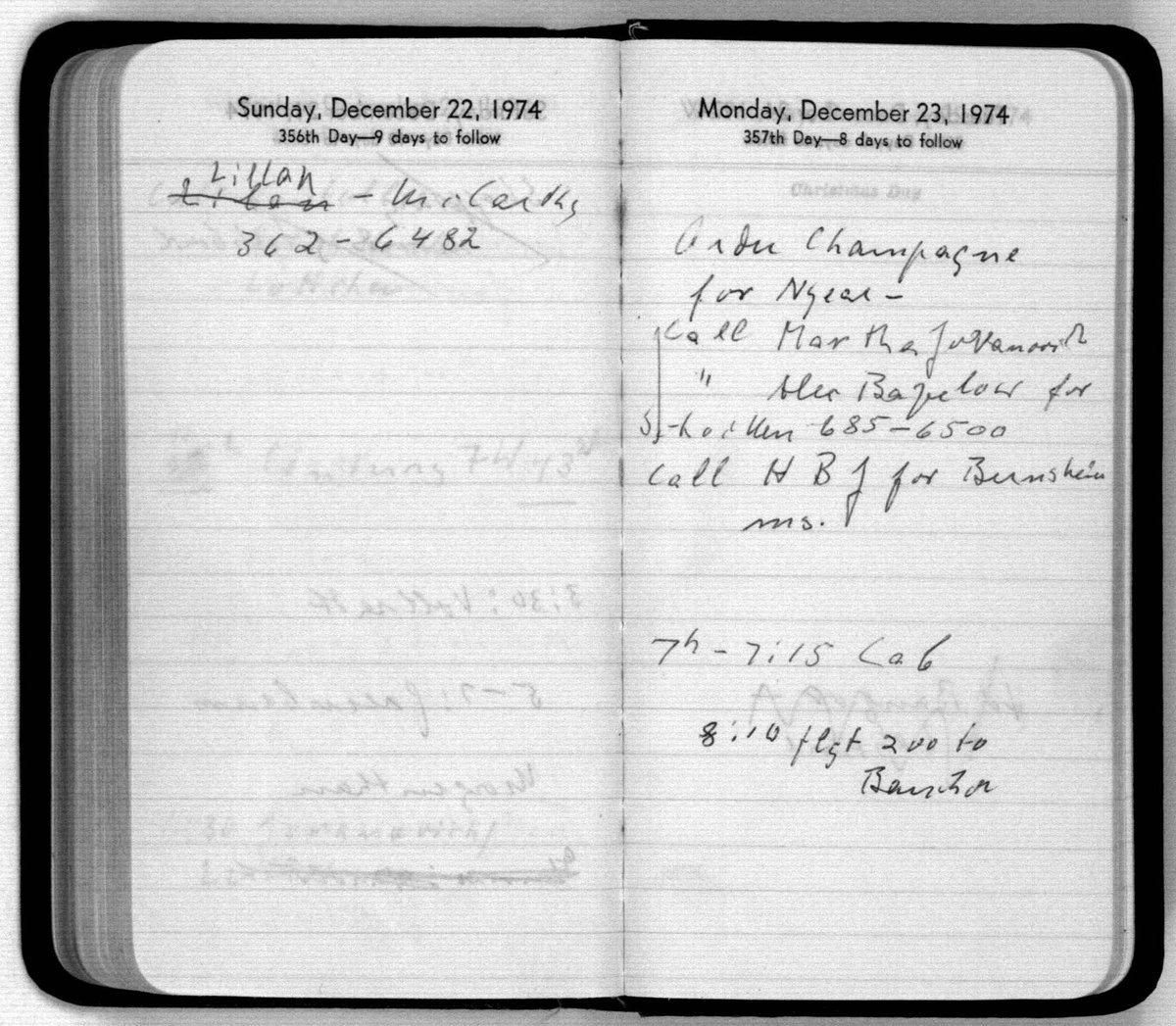 Hannah Arendt reminding herself to order champagne for New Year's Eve, and me reminding you.