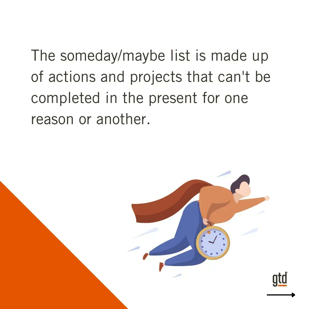 gtdfocus's tweet image. Why should you use the Someday/Maybe list to further your goals? Here are a few reasons why. #nextactions #gettingthingsdone #goals #organize #listmanagement 🗒️ 🏆