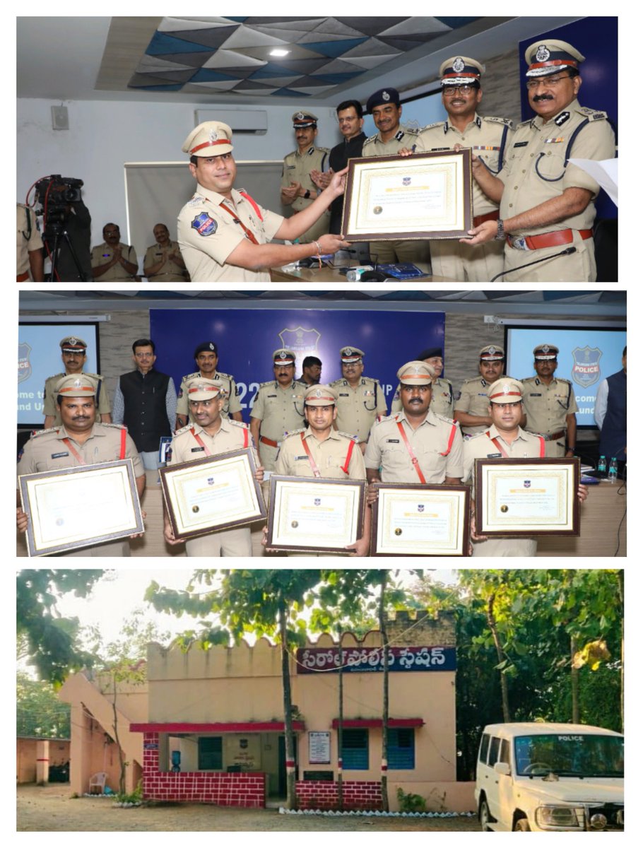 mhbdpolice's tweet photo. SHO @psseerole received the award for the Best Police Station in the State of Telangana from honourable @TelanganaDGP. 
It was selected from among 213 Police Stations across the state, where the reported cases are (0-150) per year.

@TelanganaCOPs @Collector_MBD 
@spmahabubabad https://t.co/TIcwH8FLt5