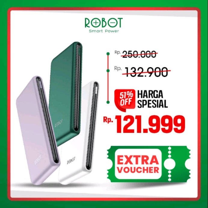 Cek PowerBank ROBOT 10000mah
💸 Rp121.999  
📎shope.ee/3fUorRTaNs
🌟5 

 RT180 2.1A Dual Input Port Type C &amp; Micro USB Garansi Resmi 1 Tahun 
#muegeanli #eytistemiyoruz #indonesiavsthailand #rain #UkraineRussiaWar #AnantAmbani #AnantAmbani #AnantAmbani #gurugobindsinghjayanti