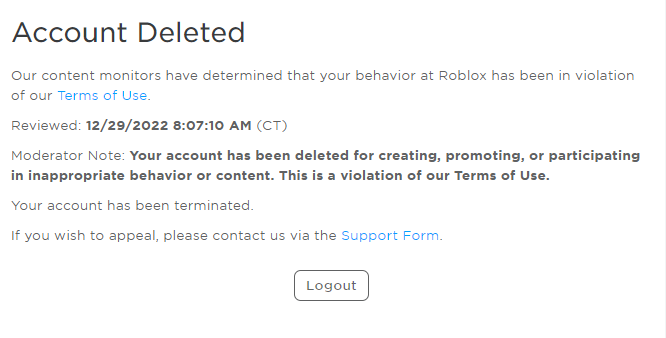 hashed on X: I got banned on Roblox just for putting a UTG