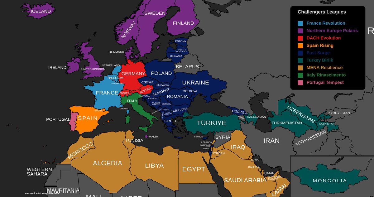 SwayyVal on Twitter "I've created a map that shows all the different Challengers League