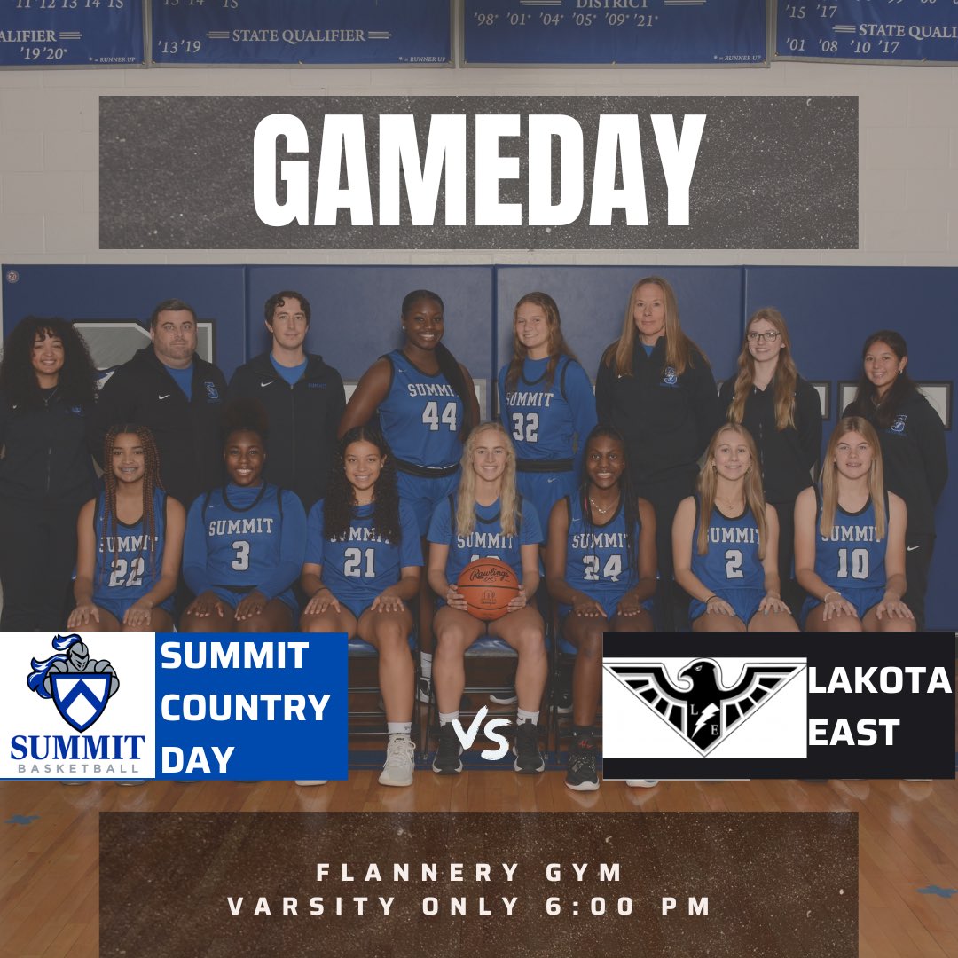 GAMEDAY! Summit returns from the break to take on Lakota East. Come see the Lady Knights in their final game before the new year!
📅 12/28/2022
⏰Varsity ONLY 6:00
📍Flannery Gym
🏀 VS Lakota East