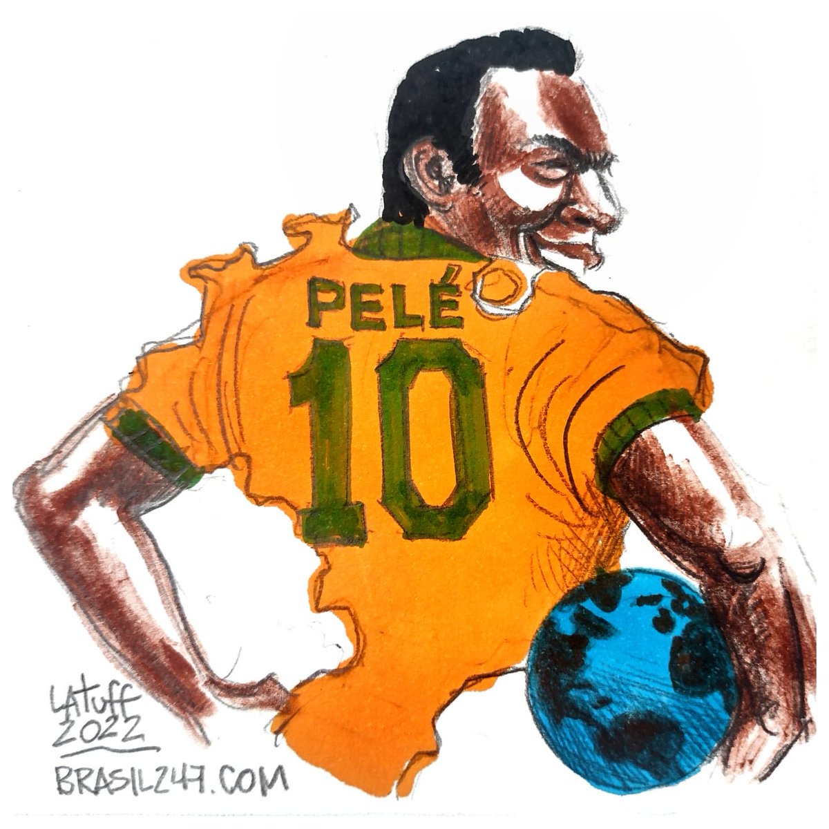 Pelé simboliza nossa identidade. Por Latuff