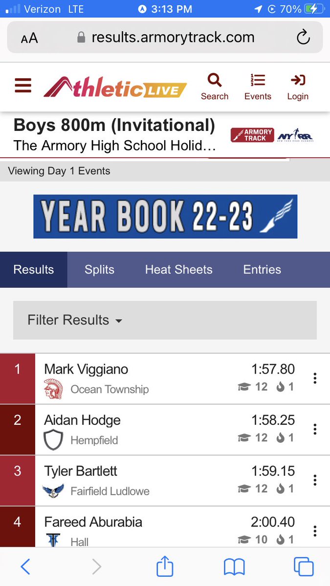Doubled back and finished 2nd in the 800m Invitational.  <a href="/PennTrackXC/">MileSplit Pennsylvania</a> <a href="/CentralPARunner/">CentralPARunner</a> @JWalkLNP