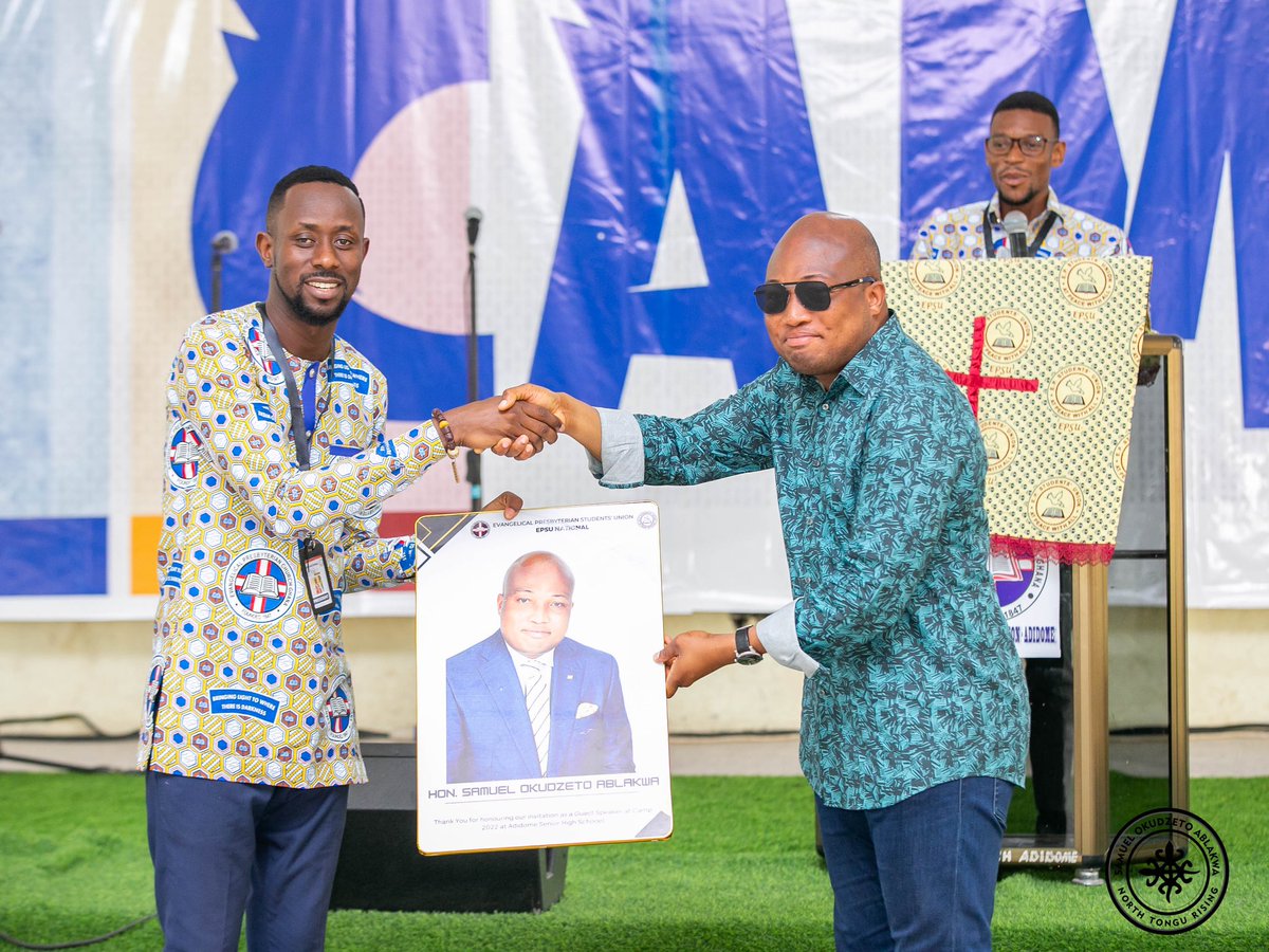 S_OkudzetoAblak's tweet photo. Had an amazing time as Guest Speaker at the Evangelical Presbyterian Students’ Union Camp in Adidome earlier today.

Great guys with outstanding prospects for Church and Nation. 

May EPSU help guarantee another 175 years of positive impact. https://t.co/ZrKt8AZoqu