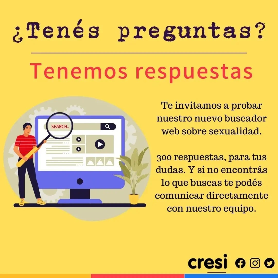 📌 Nuevo buscador de preguntas sobre sexualidad. Si tenés una duda, acá tenemos las respuestas. 
cresi.com.ar/#/buscar