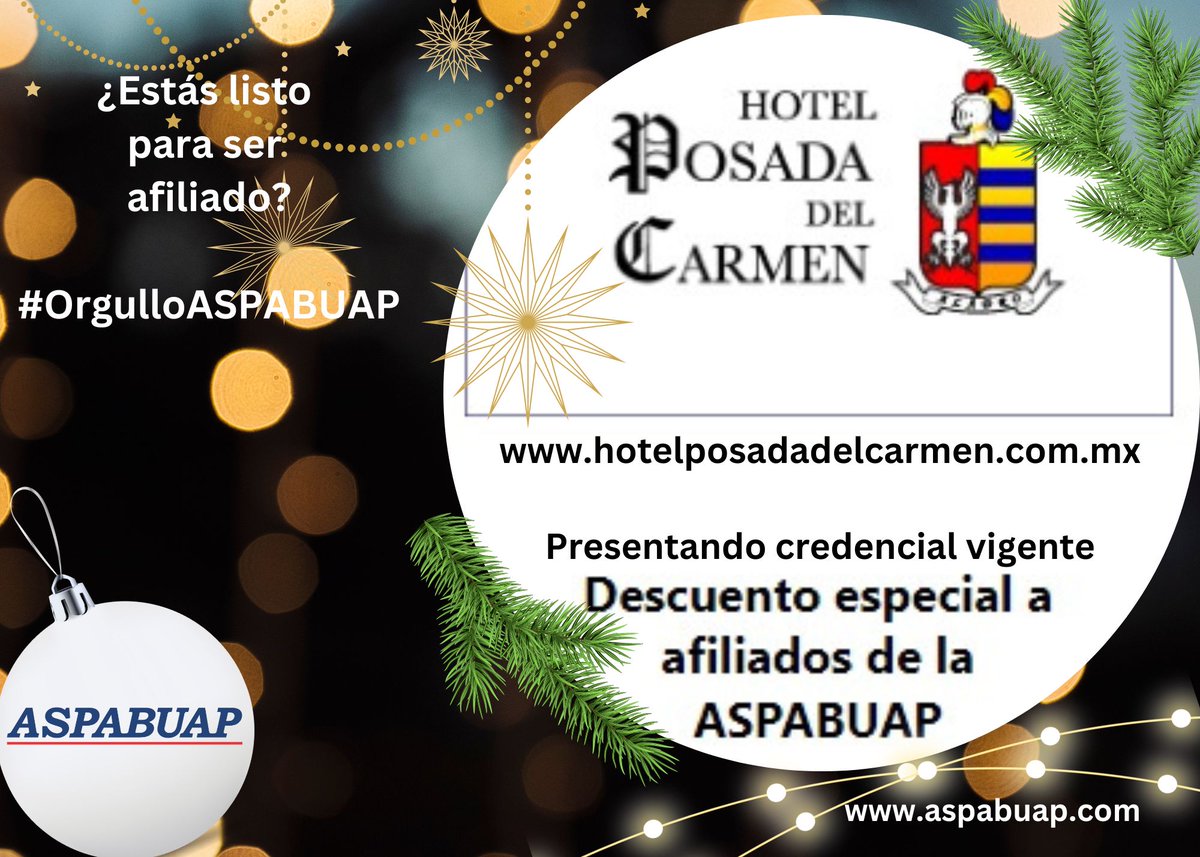 aspabuap's tweet photo. En la temporada vacacional aprovecha los últimos días y utiliza los descuentos que se obtiene presentando tu credencial de afiliado #ASPABUAP https://t.co/q3IFM2yLZ9