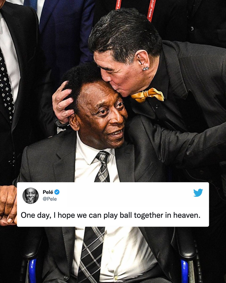 Pelé's message to Maradona after the Argentine passed away in 2020.

RIP legends 🙏