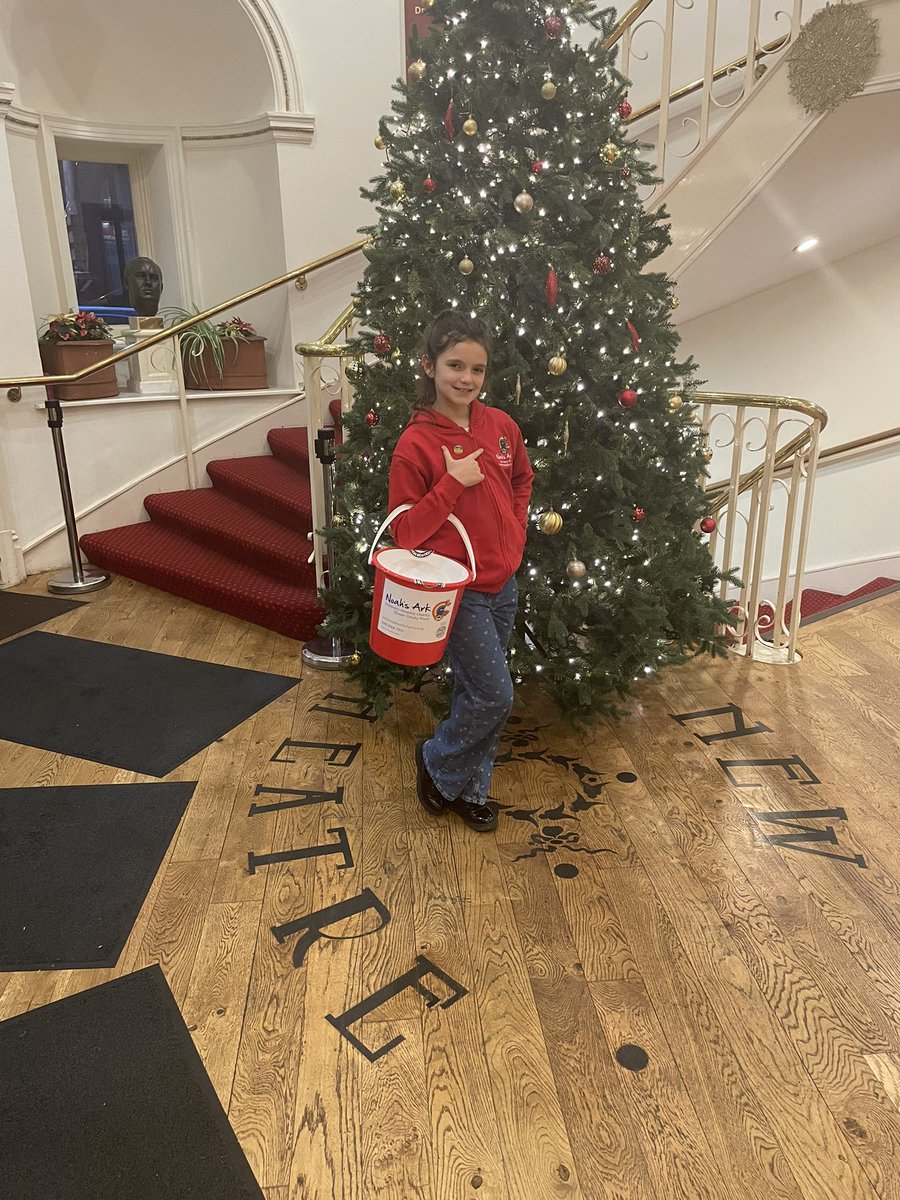 Thank you <a href="/new_theatre/">New Theatre Cardiff</a> for supporting the @noahsarkcharity through collections at your panto, this year. Here’s Evie, one of our Youth Ambassador’s, doing her bit to support the charity🌈❤️