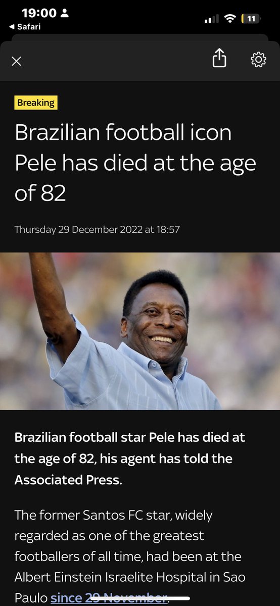 Rest in peace to one of the greatest football players in history, Pele. A shame I wasn’t alive to watch him play. Sending wishes to his family, friends and the whole country of Brazil at this time.