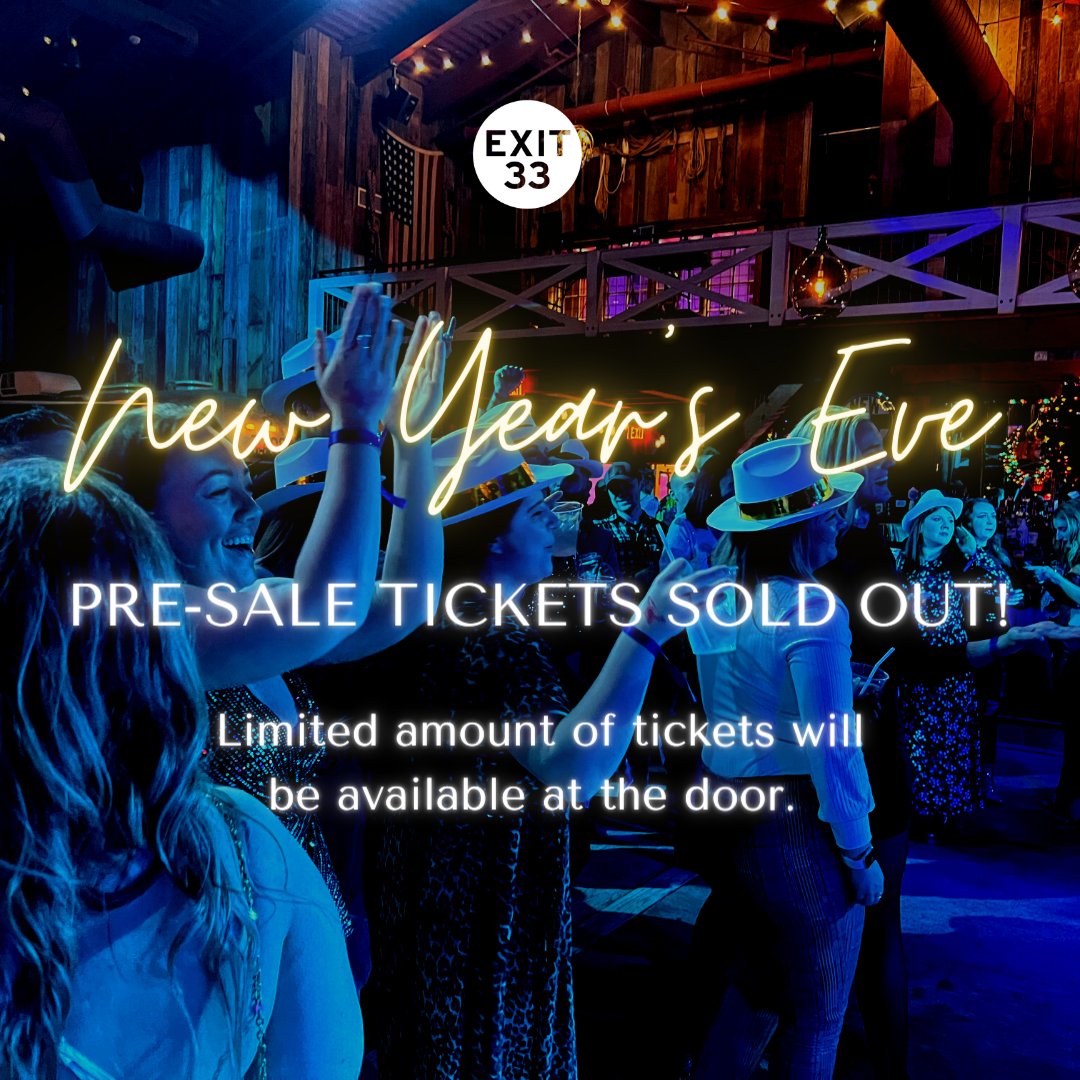 🍾  Looks like 2023 will be off to an amazing start! New Year's Eve presale tickets are now SOLD OUT!

Limited amount of tickets will be available at the door. Let's ring in the New Year together!