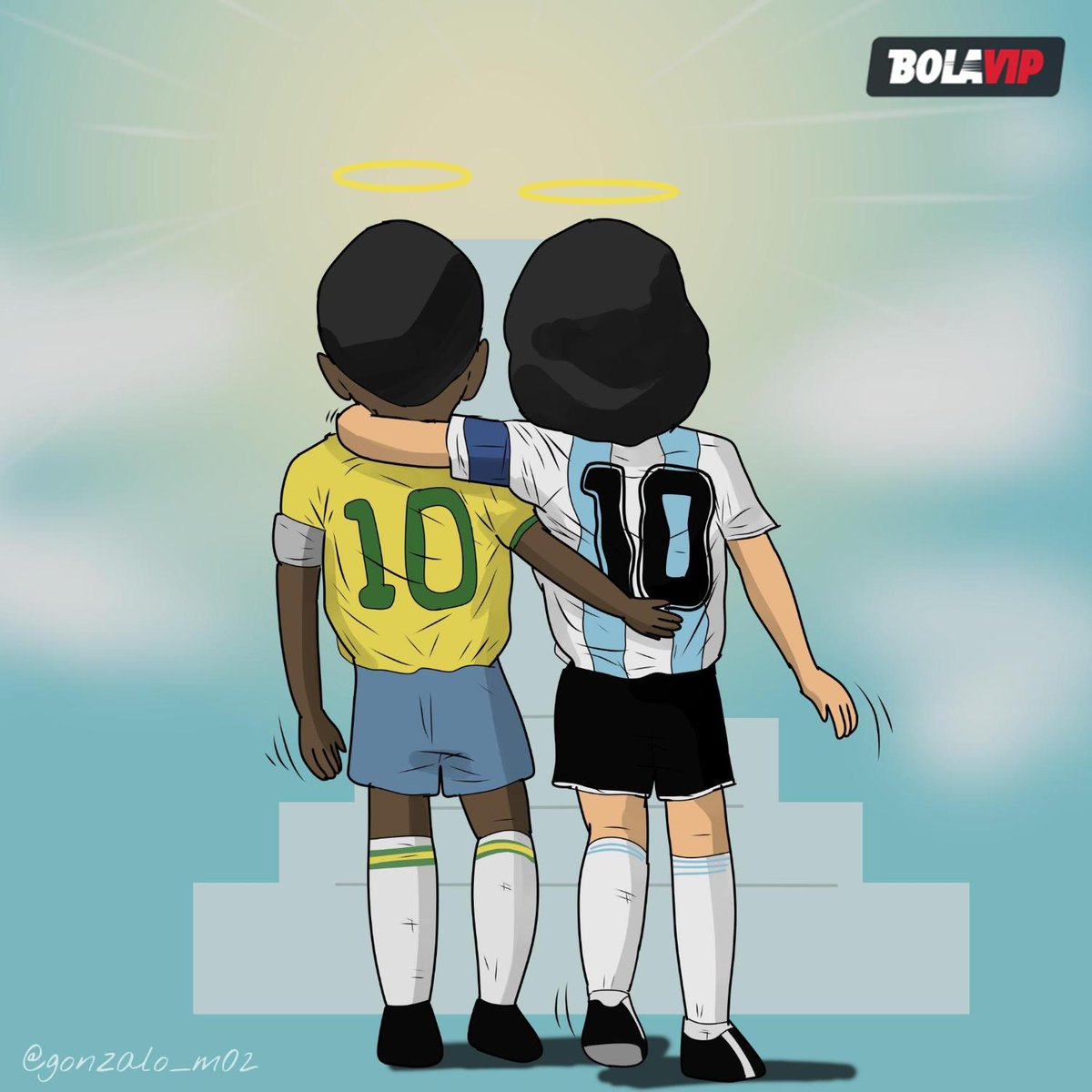 BolavipAr's tweet photo. "Un día espero que podamos jugar juntos a la pelota": Pelé el día que falleció Maradona. 

Hoy es el día. 𝗘𝗧𝗘𝗥𝗡𝗢𝗦 ♾️ https://t.co/ZTxqzxxh2t