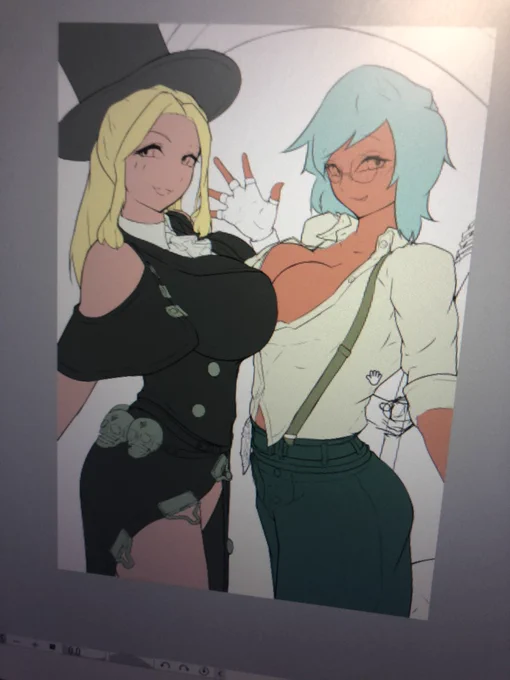 WIPラフからはじめて特に詰まらずに8.9時間ぶっ通しで描いたのにまだここ… 