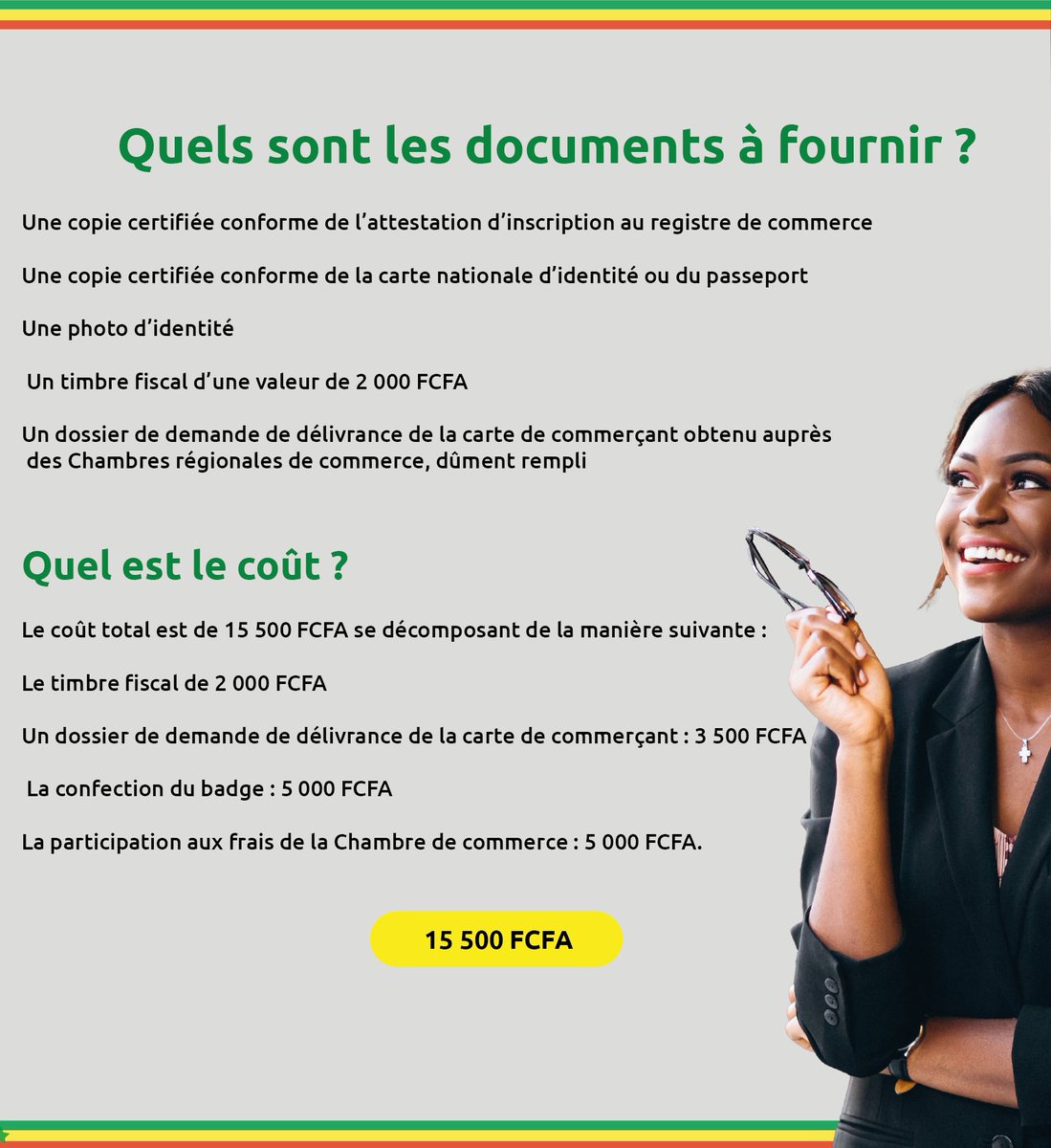 mincom_sn's tweet image. Saviez-vous que pour exercer le commerce au Sénégal, il est obligatoire de s’inscrire au registre du commerce ?

Voici quelques astuces pour vous faciliter l&apos;obtention de votre carte de commerçant
#mcpme #ministèreducommerce #FIDAK #ministereducommerce #fidak2023 #commerce