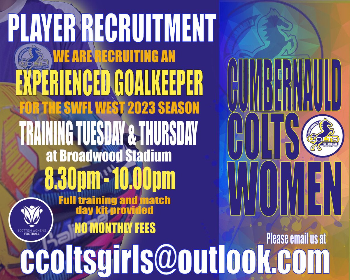 Cumbernauld Colts FC Women (@ccoltsfcwomen) on Twitter photo 
