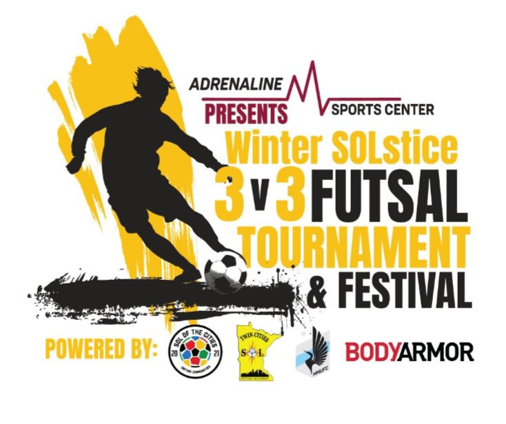 TCSolFutsal's tweet photo. 👀 👀
Winter SOLstice Futsal Tourney and Festival Powered by MN United FC, Body Armor and Twin Cities Sol on Monday, February 20, 2023.
Details & registration info coming soon!
#solofthecities #TCsol #fundraiser #letthekidsplay 💪😤⚽️🤝 https://t.co/E6kLSdqvGp