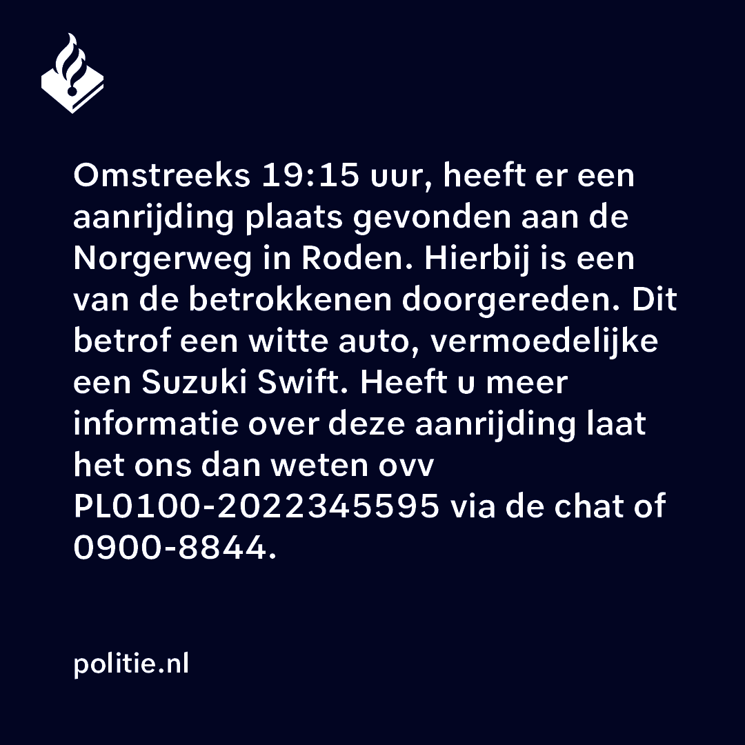 Politie Noordenveld (@pol_noordenveld) on Twitter photo 