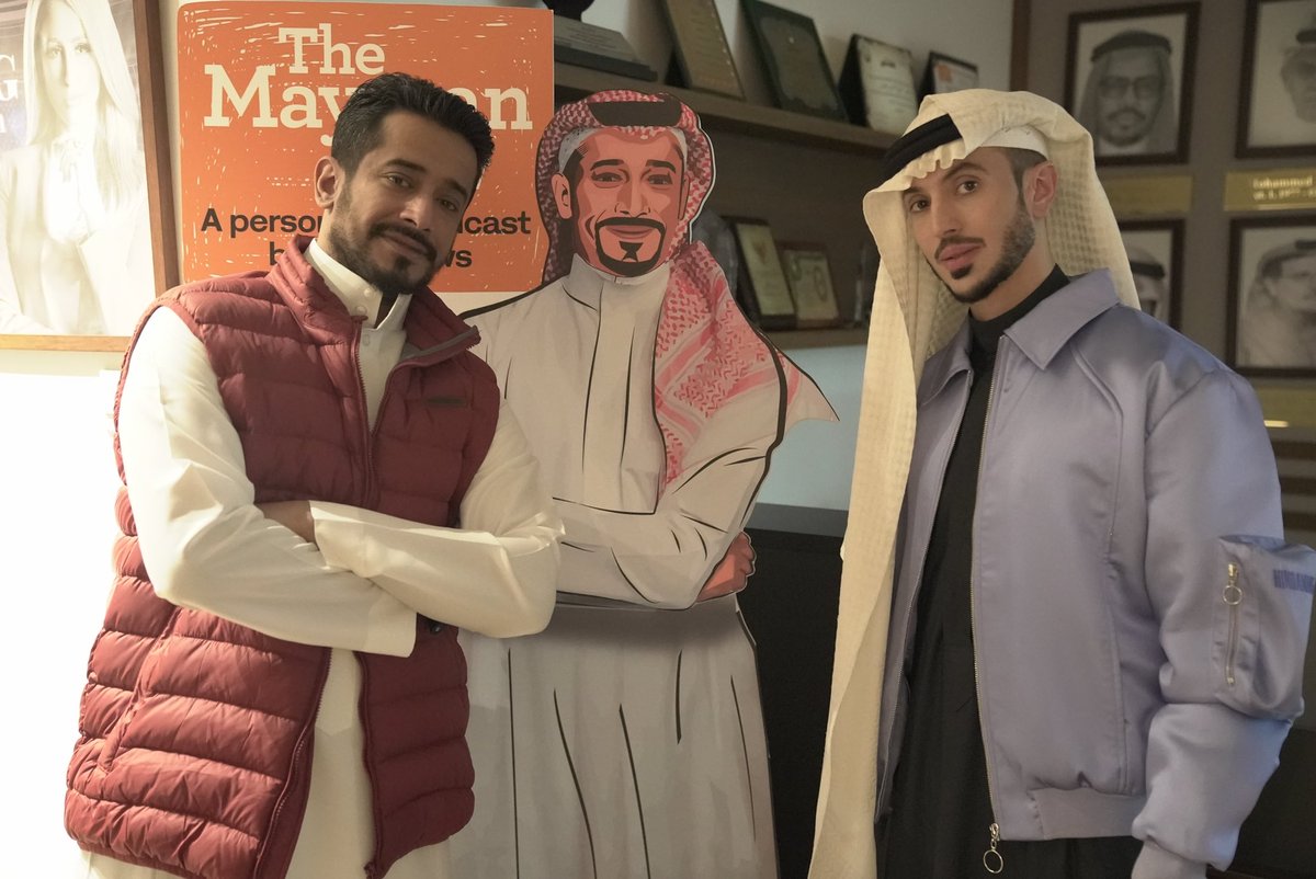 MaymanShow's tweet photo. #BehindTheScenes: Some shots of the #MaymanShow episode 3, season 3 featuring @MoeKhoja Saudi fashion designer and Founder of #Hindamme, with host @HussamMayman | Full episode (with Arabic subtitles): https://t.co/SnazzPZk49 https://t.co/qalbKT6Z8o