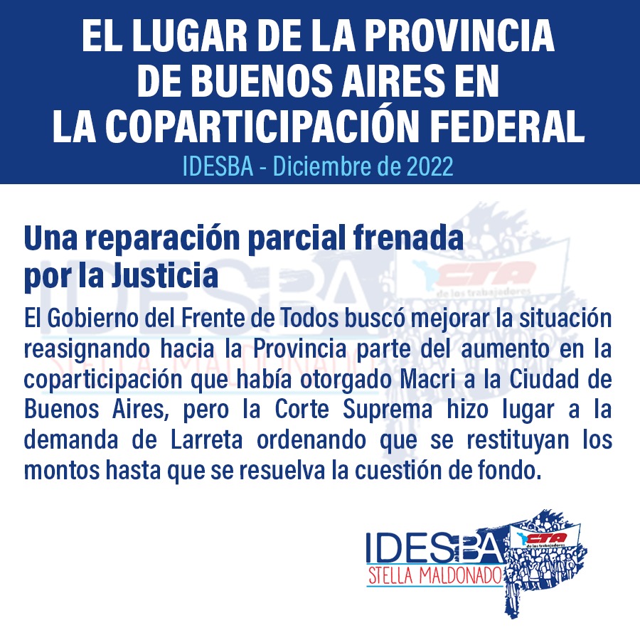 IdesbaC's tweet photo. Compartimos el documento que elaboramos desde el IDESBA de la @ctabsas sobre el lugar de la provincia de Buenos Aires en el esquema de coparticipación federal ante el reciente fallo de la Corte Suprema favorable al gobierno de la Ciudad 👉https://t.co/gW2GNfBtpa https://t.co/OobGPJdRub