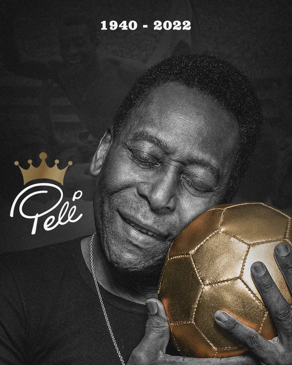 Hoje perdemos o maior jogador de futebol de todos os tempos. Pelé deixa um legado de esperança e será para sempre uma referência para nós brasileiros. Deixo a minha solidariedade aos familiares, amigos e fãs.