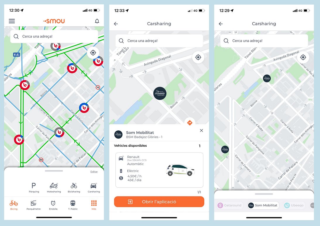 SomMobilitat's tweet photo. 📲 Saps que ja pots trobar els vehicles de Som Mobilitat a l’app d’Smou?

🗺️ @smouapp és l'app de Barcelona que informa sobre serveis de mobilitat per facilitar els desplaçaments.

➡️ Si apliques el filtre de cerca de carsharing també hi trobaràs els nostres vehicles elèctrics! https://t.co/xv3Ous6s3X