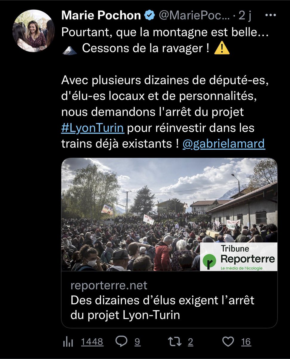 LeLyonTurin's tweet photo. Félicitations à la députée #EELV @MariePochon
Lundi : elle signe une pétition contre la liaison fret & voyageurs #LyonTurin
Mardi : elle signe une pétition contre la suppression d’un TGV et l’enclavement de son territoire.
#FlipFlop https://t.co/don54FJd1X