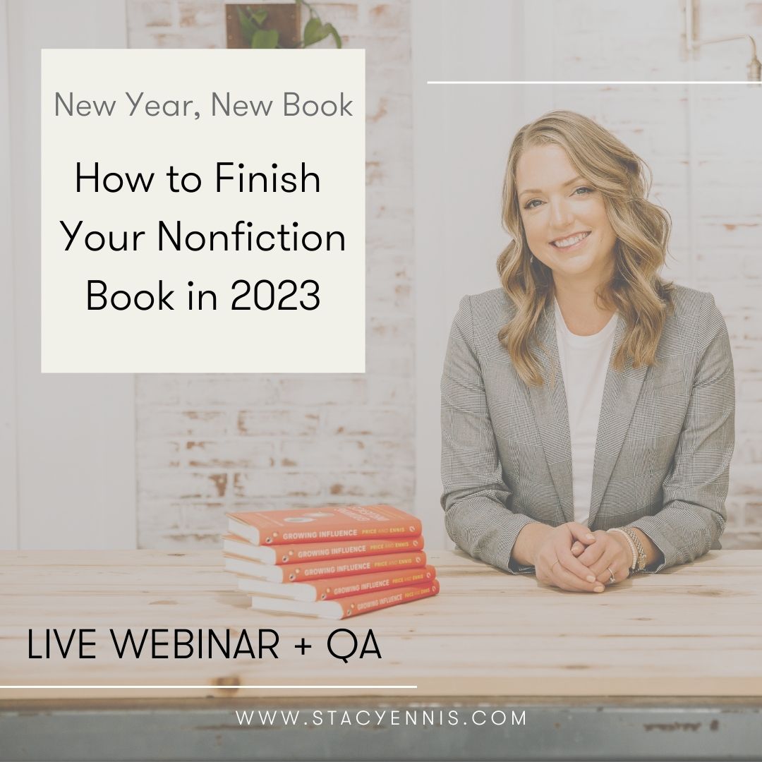 I’m thrilled to share that I’m hosting a free webinar and QA: “New Year, New Book: How to Finish Your Nonfiction Book in 2023.” 

I’ll be teaching and answering questions live January 10, at 9 a.m. PT/12 p.m. ET. 

#training #howtowriteabook #nonfictionbookschool #webinar