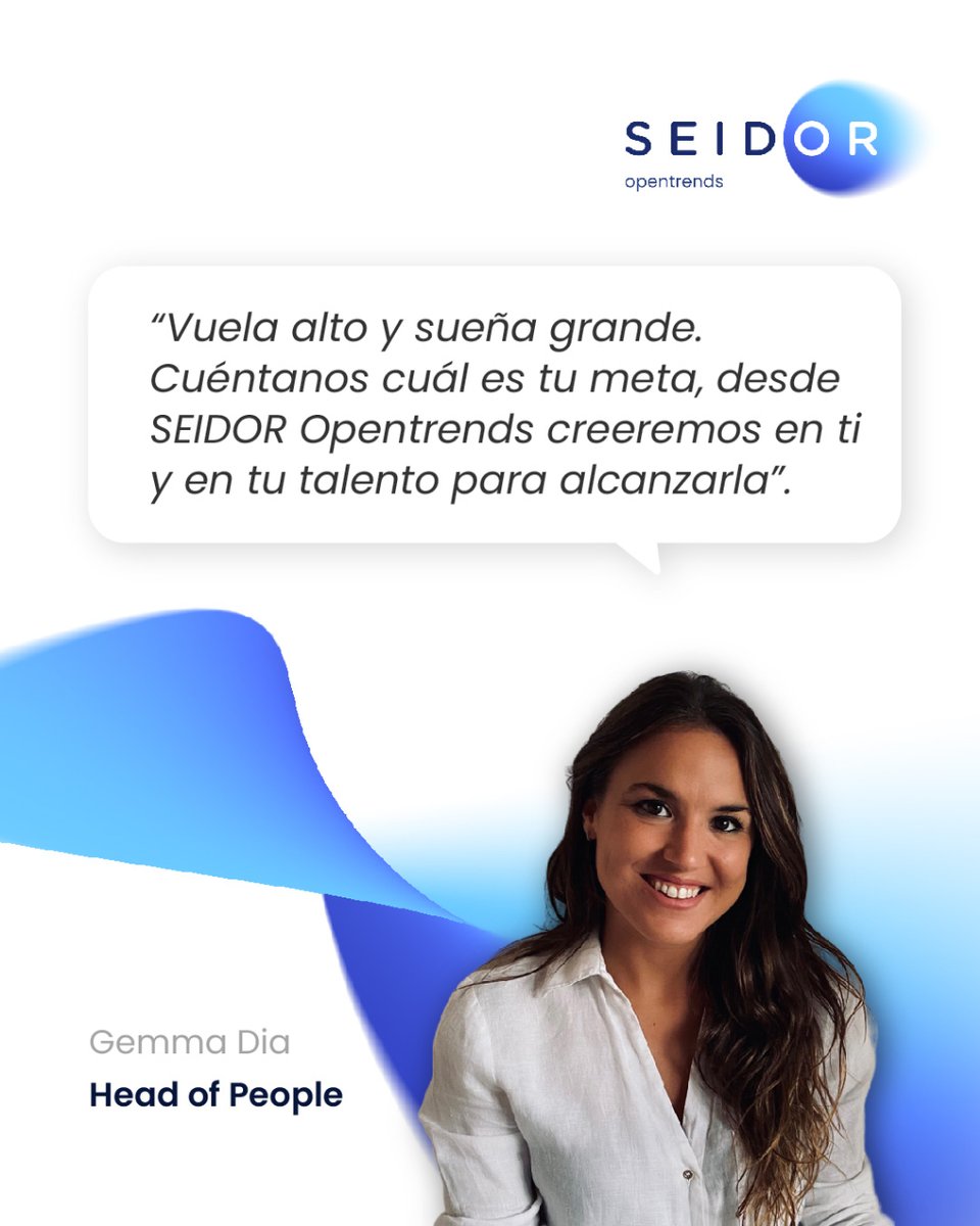 opentrends's tweet image. Gemma Dia, nuestra Head of People, nos recuerda que desde SEIDOR Opentrends, impulsamos el #Talento y #DesarrolloPersonal para seguir creciendo 🚀

Imagina ser quien quieres ser. Descubre, crea y proyecta la mejor versión de ti 💫

#OpenTips #PeopleCentricCulture #PeopleCentric