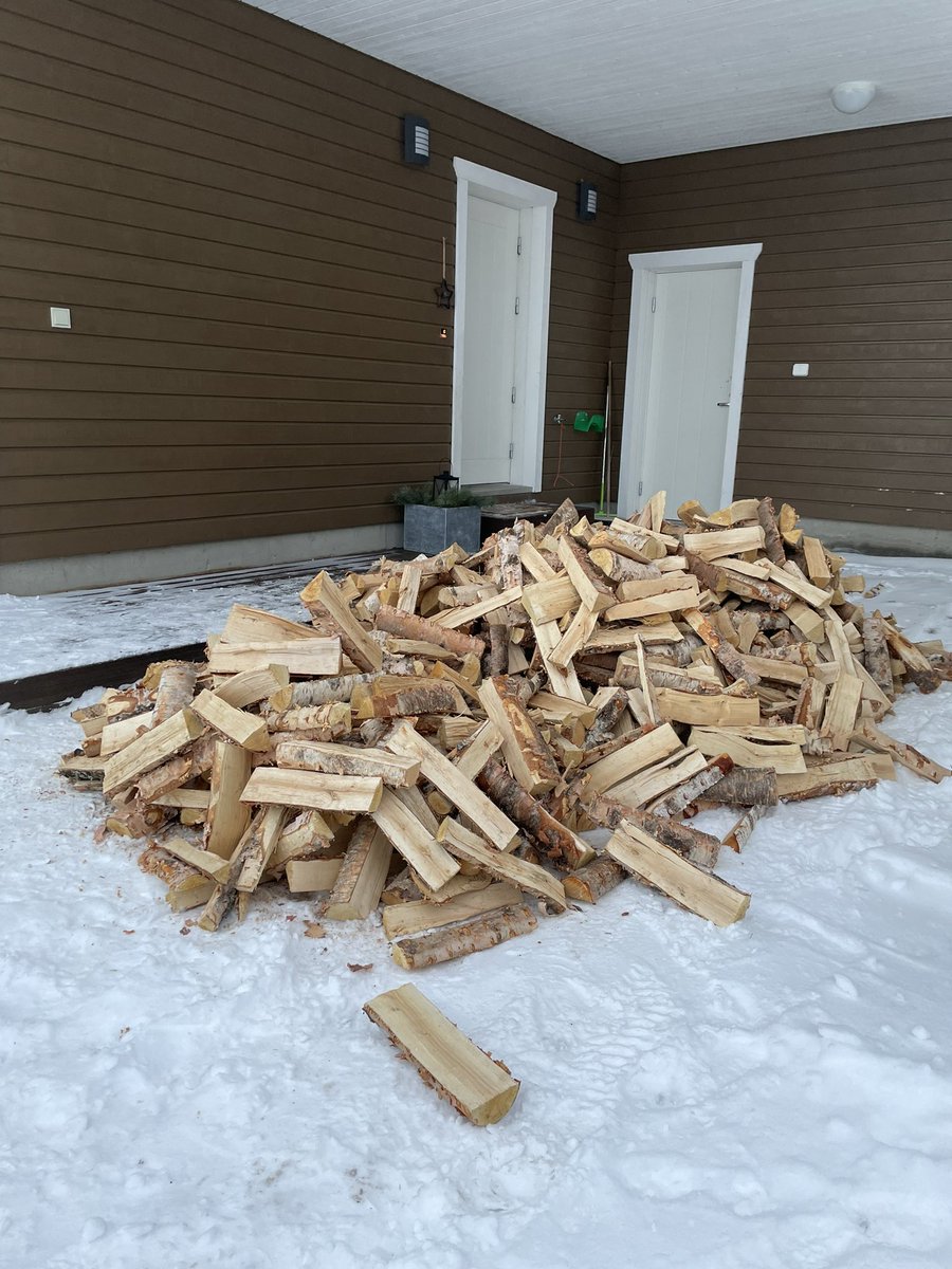 Siihen malliin tuulee, että raaski laittaa puusavotan jälkeen saunan päälle #sähkönhinta #energiansäästötalkoot