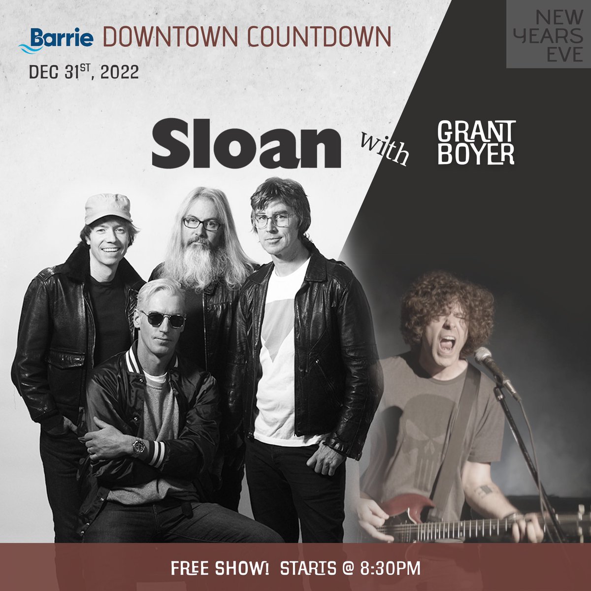 Free NYE Show!
Catch the full band opening for <a href="/SloanMusic/">Sloan</a> at Barrie’s Downtown Countdown on Dec 31st! Bands start at 8:30pm 🤟🏼

Full details at: barrie.ca/community-recr…

#DowntownBarrie #BarrieEvents #NYE #DowntownCountdown #Barrie