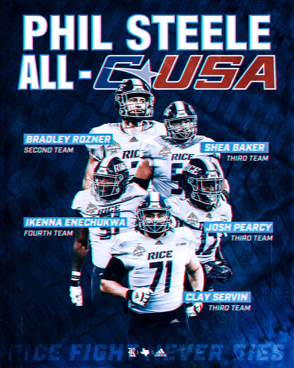 Rice Football (@ricefootball) on Twitter photo ππ‘π’π₯ πππππ₯π ππ₯π₯ - ππ¨π§πππ«ππ§ππ πππ
Congrats to our 5οΈβ£ Owls on Making the <a href="/philsteele042/">Phil Steele</a> All-Conference USA TeamβΌοΈ
#GoOwlsπ x #RFND ππ‘π’π₯ πππππ₯π ππ₯π₯ - ππ¨π§πππ«ππ§ππ πππ
Congrats to our 5οΈβ£ Owls on Making the <a href="/philsteele042/">Phil Steele</a> All-Conference USA TeamβΌοΈ
#GoOwlsπ x #RFND