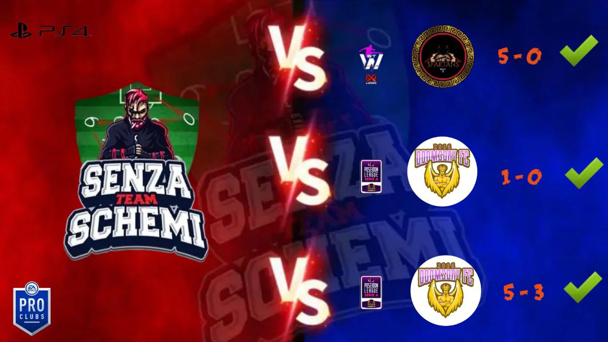 JonnyFontana's tweet photo. MATCH RESULTS 🔥⚽️
@BTW_League @2022Spartans 
@_eSports_Rivals @DoomsDayFC2016 
❤️💙FORZA SENZASCHEMI❤️💙 https://t.co/DquoGr61Pg