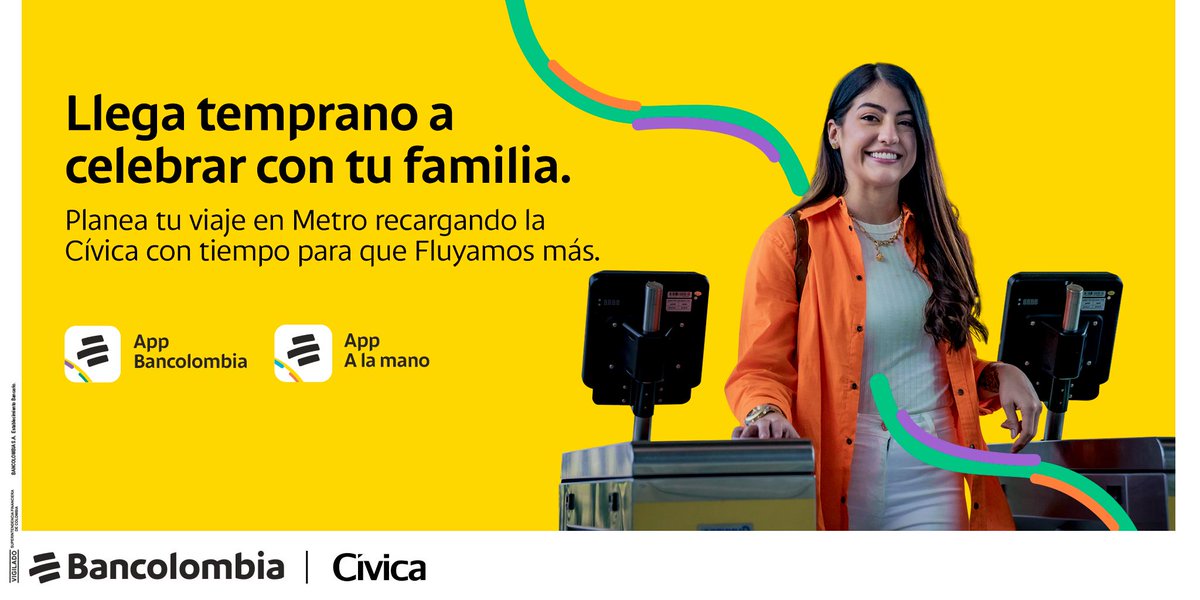 alejandro_bta's tweet photo. En época decembrina, movilizarse de forma fácil y rápida es un deseo frecuente 🚝. A través de la App Bancolombia y A la mano pueden recargar la tarjeta Cívica y evitarse contratiempos. Aquí pueden conocer cómo hacerlo https://t.co/m23fe9spdv https://t.co/RPEHcvhyrB