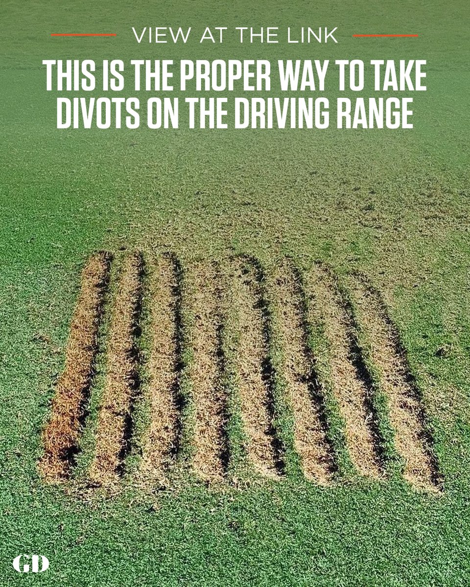GolfDigest's tweet photo. The perfect divot pattern doesn't ex—. 🤤

See the dos and don'ts on the driving range: https://t.co/USCLyh2NPG https://t.co/L3LjAyeDgT