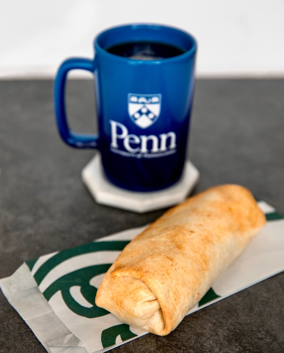 pennbookstore's tweet photo. Fuel up with the Bacon, Sausage &amp; Egg Wrap at the bookstore #Starbucks. 

It’s high in protein &amp; filled with flavor! Double-smoked bacon, sausage, eggs, Cheddar cheese &amp; potatoes👌

We‘re open this week from 10am-5pm, &amp; closed on New Year‘s Day. 

#Penn #Upenn #ShopPenn #holiday https://t.co/hWrq4vVCL9