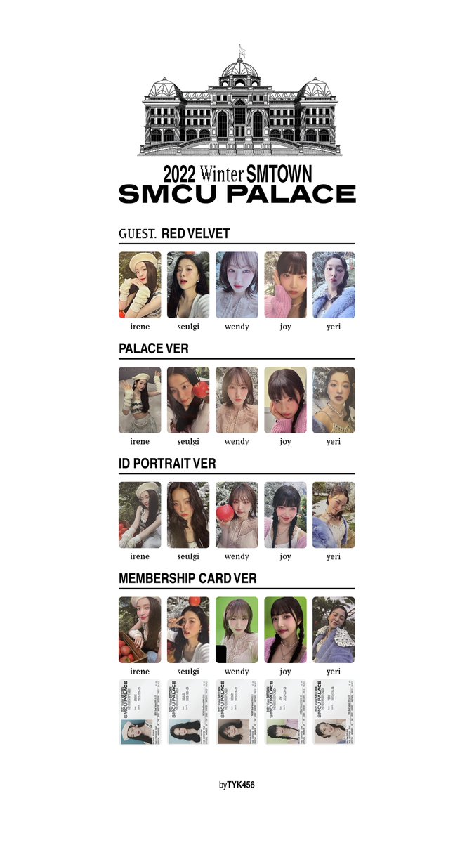 2022 Winter SMTOWN - SMCU Palace red velvet photocard pc template